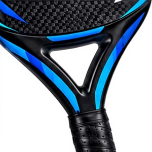 Raquette de padel en fibre de carbone en gros, forme ronde, motif bleu, poignée en caoutchouc antidérapante, légère, utilisation universelle - Product Image 3