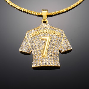 Collana con ciondolo numero 7 in lega con <span class=keywords><strong>catena</strong></span> in bambù tempestata di diamanti, bestseller transfrontaliero, accessorio di lusso di nicchia - Product Image 4