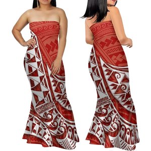Toptan polinezya Tonga tasarım zarif tüp üst Fishtail elbiseler büyük insanlar boy 8XL temizleme Mermaid elbise kulübü için - Product Image 5