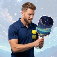 Raquette de pickleball légère en fibre de verre, avec poignée souple et confortable, protection des bords durable, contrôle équilibré, raquette de pickleball pour enfants