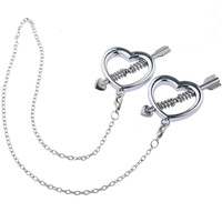 Gaby nouveau cœur réglable faux piercing chaîne de mamelon en acier inoxydable faux anneau de mamelon non mamelon vente en gros piercing bijoux