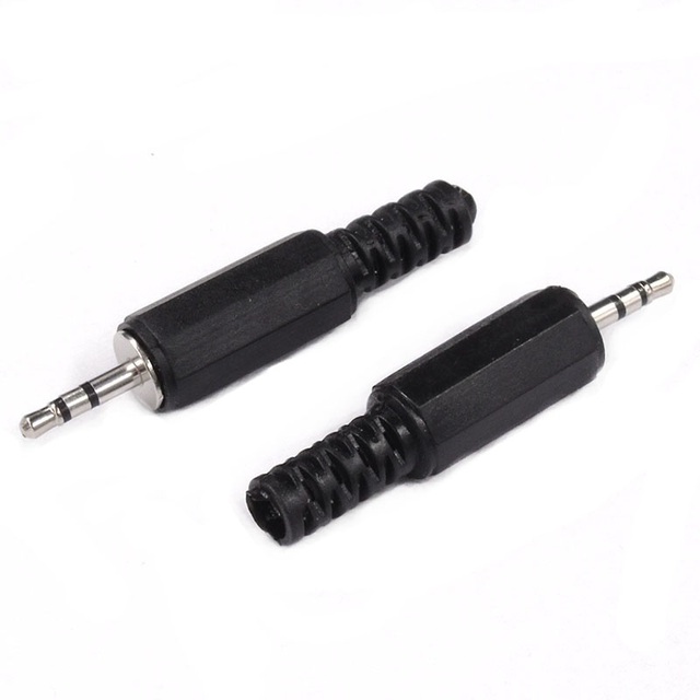 2.5MM Plastic Stereo Headphone Jack Plug Welding Line Microphone Audio Adapter Connector