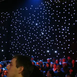 葡萄酒派对装饰蓝白闪烁LED明星窗帘布用于表演背景星光