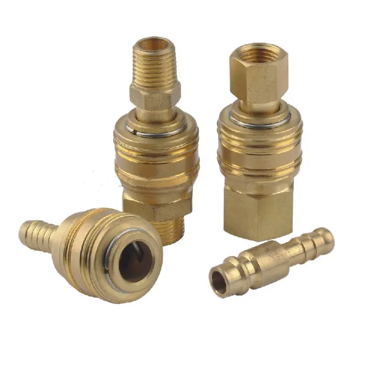 Brass Single Open&Close Air Couplings European Standard Pneumatic Quick Couplings/ Coupler