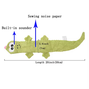 Wholesale Eco-Friendly Handmade Durable Pet Chew Toys Interactive Plush <b>Squeaky</b> Corn Kernel Corduroy Lizards for Pets - Product Image 3