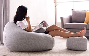 Mueble de Sala Moderno <span class=keywords><strong>Convertible</strong></span> Plegable, Funda para Puf, Sofá, Silla, Tumbona, Asiento, Sillón, Tatami Color Gris - Product Image 4