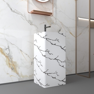 Vasque autoportante carrée en surface solide pour salles de bain (vente en gros) - Product Image 2