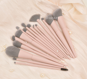 DailyQueen Morph 16Pcs Nano Hair Nylon pink Handle Blush Powder Makeup Brushes Opulent Feel Soft Bristles Private Label - Product Image 2