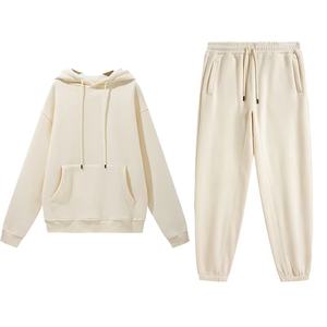 Ensemble de sweat-shirt à cordon de serrage avec poche, style décontracté surdimensionné, en coton de haute qualité, impression numérique personnalisée TKAN261D pour homme - Product Image 2