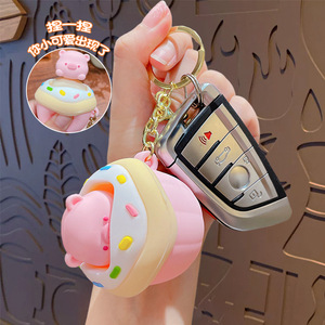 Nouveau dessin animé mignon cache-cache chat sac voiture accessoires gros pincement peut supporter le soulagement du Stress jouet porte-clés - Product Image 3