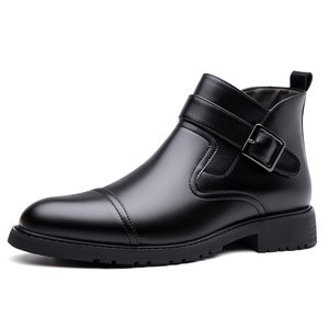 Bottes Chelsea pour hommes China Gang, style britannique, imperméables, légères, à enfiler, pour jeunes, en cuir, pour affaires - Product Image 1