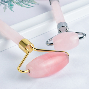 2025 Top bán ngọc bích mặt con lăn tinh khiết tự nhiên Rose Quartz con lăn chăm sóc da công cụ biểu tượng tùy chỉnh màu Hồng tinh thể đá massage con lăn - Product Image 2
