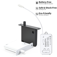 Interrupteur cinétique auto-alimenté sans batterie, 1 interrupteur sans fil à distance, 10A 110V-240V, portée de contrôle 50-100m pour armoire LED