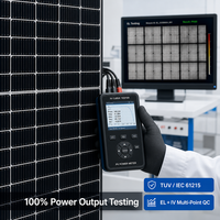 Panneau solaire monocristallin à demi-cellules 120 demi-cellules, cadre noir, haute efficacité, pour installation photovoltaïque sur toiture résidentielle