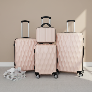 Lot de 4 valises rigides en ABS, plusieurs tailles, roulettes silencieuses, personnalisables, bagages à main sur roulettes - Product Image 2