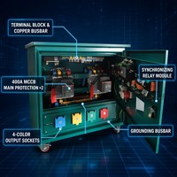 Panneau de synchronisation professionnel Grid-Tie 100A-630A IP54 extérieur SUS304 avec acier Al-Zn intérieur pour armoire de synchronisation de site minier