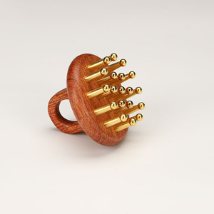 Manche en bois cuivre corps <span class=keywords><strong>masseur</strong></span> méridien entier brosse de Massage tête méridiens jambes maigres et ventre cuir chevelu outil de Relaxation - Product Image 6