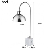 Lampe de table d'isolation alimentaire en acier inoxydable Base en marbre blanc Équipement pour buffet Fournitures de restaurant Lampe chauffante pour aliments de restaurant