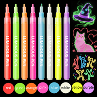Nouvelles couleurs fluorescentes personnalisées chaudes brillent dans le noir encre lueur la nuit peau acrylique marqueur stylo lueur sombre
