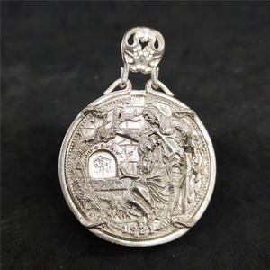 Moeda de <span class=keywords><strong>Metal</strong></span> personalizada 3D Die Struck <span class=keywords><strong>Antique</strong></span> Silver Plated Brass Zinc Alloy Soft Esmalte Presente promocional gravado personalizado - Product Image 2