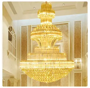 Lustre de cristal luxuoso moderno para hotel, novo produto personalizado de luxo, para lobby, escadas, luzes LED