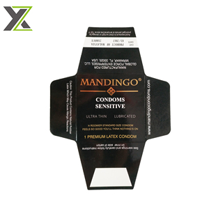 Cajas Rígidas Personalizadas con Impresión a Doble Cara, Papel de Arte, Laminación Brillante, Reciclables, Cajas Pequeñas Tipo Sobre para <span class=keywords><strong>Condones</strong></span> - Product Image 3