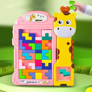 ITTL jerapah papan permainan plastik yang cocok teka-teki geser Jigsaw blok bangunan susun mainan