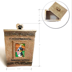 9 pollici Pet Urna per il <span class=keywords><strong>Cane</strong></span> <span class=keywords><strong>e</strong></span> il <span class=keywords><strong>Gatto</strong></span>, Pet Urna con Immagine Pet Casella di Memoria, photo Frame Resina di Pompe Funebri Urne - Product Image 6