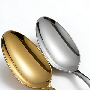 Juego de Cubiertos de Acero Inoxidable de Alta Calidad con Acabado en Oro Real, Tenedor, Cuchara, Cuchillo y Plato para Restaurante, Hotel, Fiesta - Product Image 5
