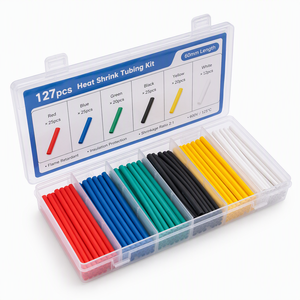 Kit de 127 gaines thermorétractables, 7,28 mètres, rapport 2:1, noires, en PE, pour câbles électriques de voiture - Product Image 2