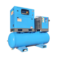 Compresseur d'air à vis 4-en-1 de 7,5 kW à 22 kW, alimenté en courant alternatif, refroidi par air, avec réservoir d'air intégré, sécheur et filtre pour usage industriel