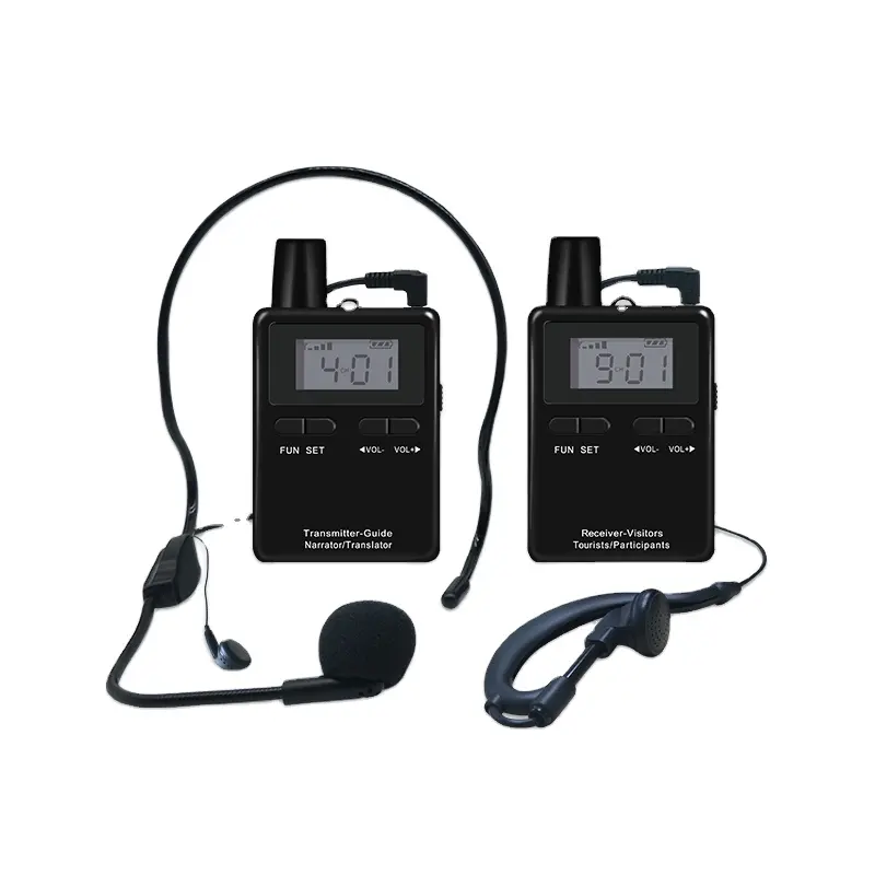 45 dispositivi di Un Set Portatile Whisper Audio Tour Sistema di Guida Con Il Sacchetto Impermeabile Per Hajj Tour