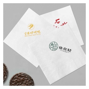 定制2层餐巾，带标志图纸一次性晚餐鸡尾酒饮料白色印花餐巾薄纸餐巾 - Product Image 3
