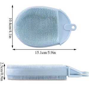 1pcs Silicone Massage Bath Brush with Hook Soft Exfoliating Bath Gloves Baby Showers Cleaning Brush Remover Scrub Showers <b>Bubble</b> - Product Image 6