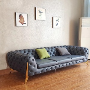 Divano Chesterfield Moderno <span class=keywords><strong>in</strong></span> <span class=keywords><strong>Velluto</strong></span> Rettangolare 1 Posto con Imbottitura <span class=keywords><strong>in</strong></span> Spugna per Soggiorno, Ufficio o Interni di Ville - Product Image 2