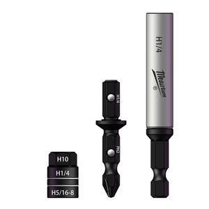 Jeu d'outils multifonction réversible 4-en-1 et embout universel : Hexagonal H8/H10/PH2/1/4 pouces + PH2 pour réparation et assemblage - Product Image 1