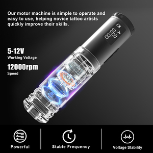 Máquina de Tatuar Inalámbrica con Carrera Ajustable de 2.7-4.5mm, Motor de 12000 RPM, Pistola Rotativa para Tatuajes, Suministros para Arte Corporal - Product Image 5