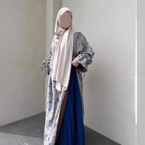 Zifeng OME Middle East donna stampa ampio abito Design rilegatura polsino sotto la gonna Smock a fessura - Product Image 1