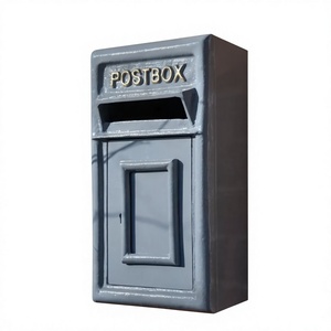 Wall Mounted Metal Postbox Gray Powder Coated Waterproof Mailbox With Key Lock Front Access For Outdoor Use - Product Image 1