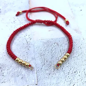 Red and Black Rope Bracelet with Brass Beads Rope Accessories for Bracelet Necklace Diy Jewelry Making for Cheap Price