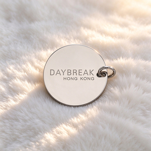 <b>Gold</b> Letter Metal Apparel Logo Tag, Custom Sew On Double Holes Metal <b>Clothes</b> Label Plate for Swim Suit - Product Image 1