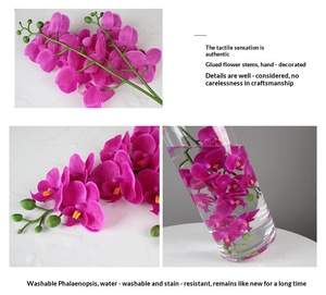 Orquídea Rosa Artificial, Rama Floral de Seda Hecha a Mano, Realista, para Decoración de Bodas, Hogar y Eventos - Product Image 6
