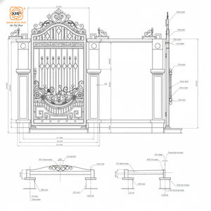 Porte d'entrée latérale en fer forgé, portes d'entrée simples, villas, maisons, résidences de luxe, fer et verre teinté, acier inoxydable - Product Image 2