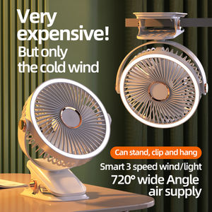 Ventilateur de bureau portable écologique rechargeable par USB avec lumière LED, ventilateur sans fil à clipser pour la maison - Product Image 3