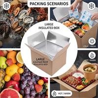 Grande boîte d'expédition isolée de 12x10x8 pouces Carton mobile en aluminium réutilisable pour aliments surgelés chauds 2mm pour emballage de sushi au sucre