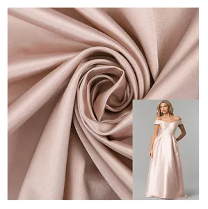 2023 матовая имитационная эластичная атласная мягкая легкая 80GSM 95% полиэстер 5% спандекс шелковая атласная ткань для свадебного платья
