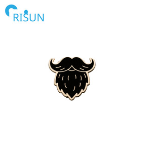 เข็มกลัดรูปหนวดโลโก้ที่กำหนดเองสำหรับหนวดและเคราเคลือบแบบแข็ง - Product Image 2