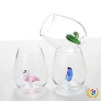 Gelas Kristal 3D BLOTUS 560 Ml Motif Hewan dan Tanaman untuk Kopi, Cokelat, Cappuccino, Penggunaan di Kantor, Pesta, Hadiah, Air, Teh