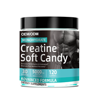 Gommes de créatine de marque privée OEM Monohydrate de créatine pour la force musculaire Gommes de créatine Compléments alimentaires