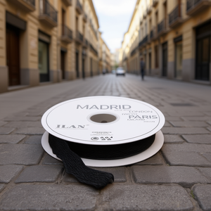 Sangle de ceinture ILAN 2,5 cm noire 37M Madrid Paris Londres en tissu - Product Image 2